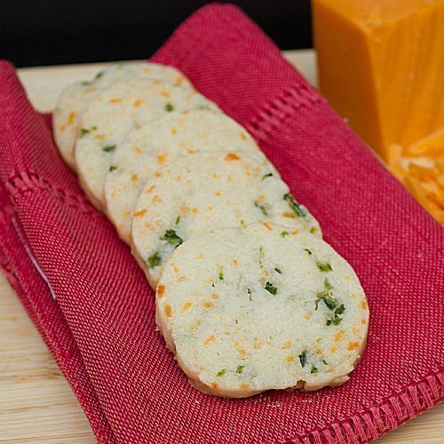 Smoked Cheddar Cookie on cutting board